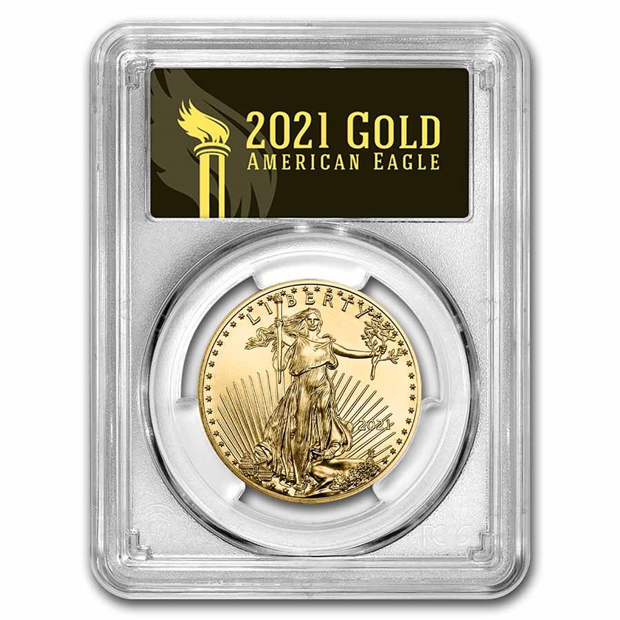 2021 1 oz Gold Eagle (Type 1) MS-70 PCGS (Last Day, Black)