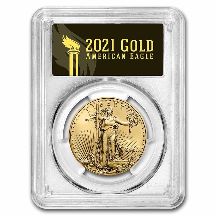 2021 1 oz Gold Eagle (Type 2) MS-70 PCGS (FDI, Black Label)