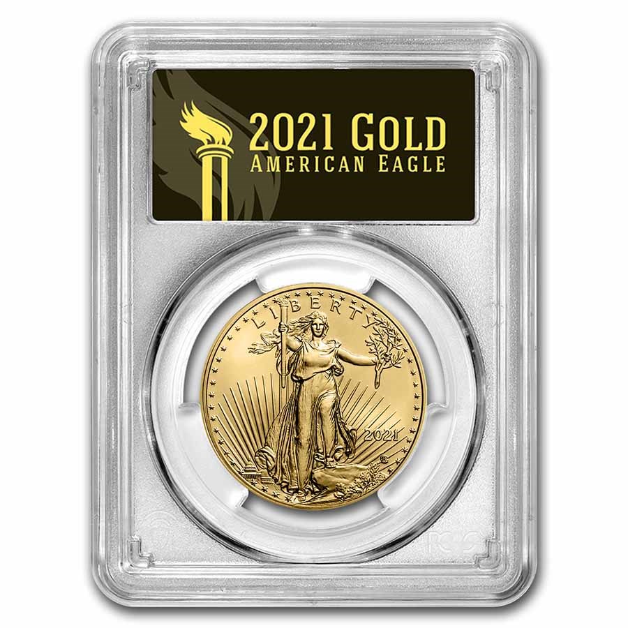 2021 1 oz Gold Eagle (Type 2) MS-70 PCGS (First Day, Black)