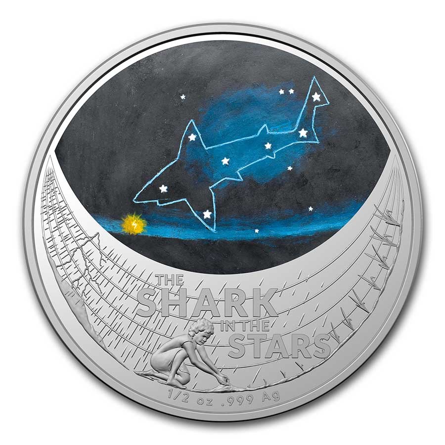 2021 AUS 1/2 oz Silver Star Dreaming Shark in the Stars