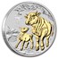 2021 Australia 1 oz Silver Lunar Ox (Gilded, w/Capsule & COA)