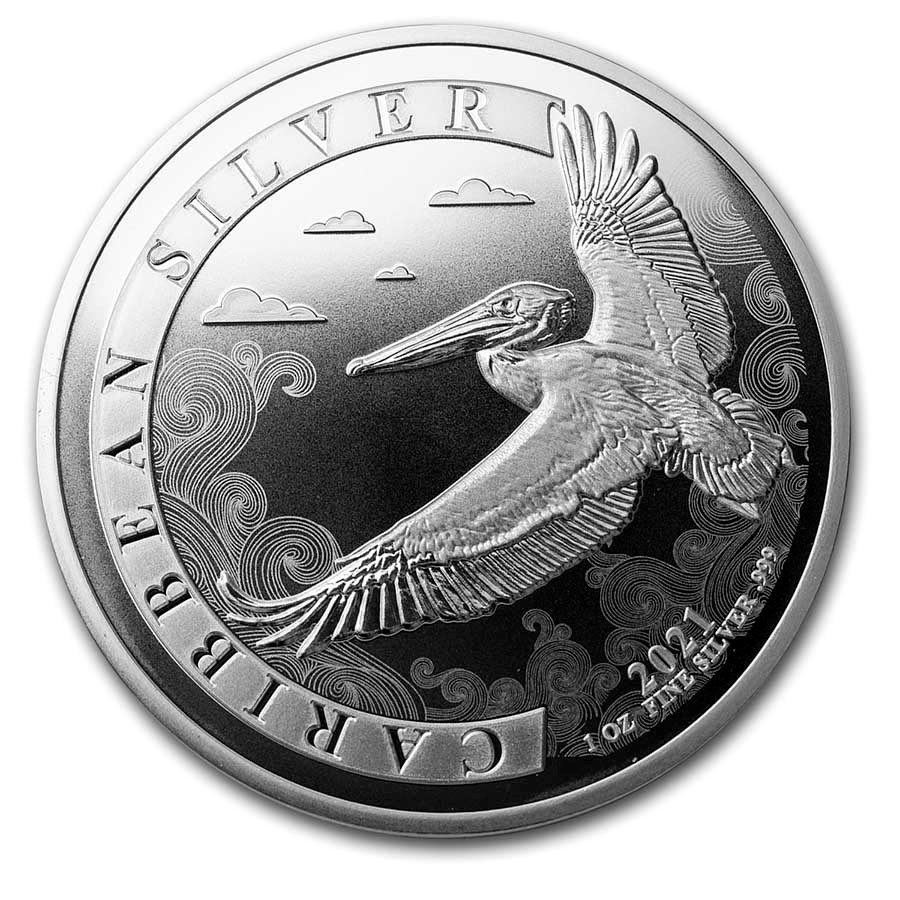 2021 Barbados 1 oz Silver Caribbean Pelican BU