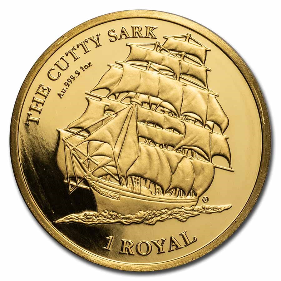 2021 British Indian Ocean Territory 1 oz Gold Cutty Sark Cameo BU