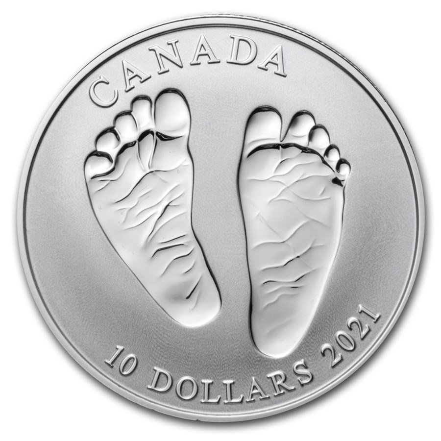 2021 Canada 1/2 oz Silver $10 Welcome Baby Reverse Proof