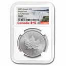 2021 Canada 1 oz Silver Maple Leaf Early Release MS-69