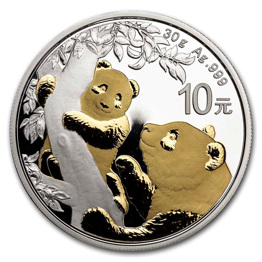 Buy 2021 China 30 gram Gold Gilded Silver Panda | APMEX