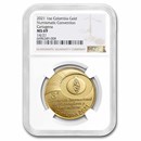 2021 Colombia Cartagena Numi Convention Gold 1oz Medal MS-69 NGC