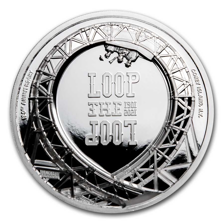 Buy 2021 Cook Islands 1 oz Silver Loop The Loop Roller Coaster | APMEX