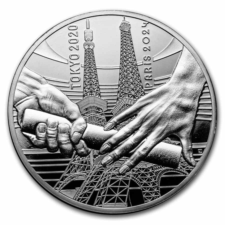 2021 France €10 Silver Paris 2024 Olympics: Handover From Tokyo