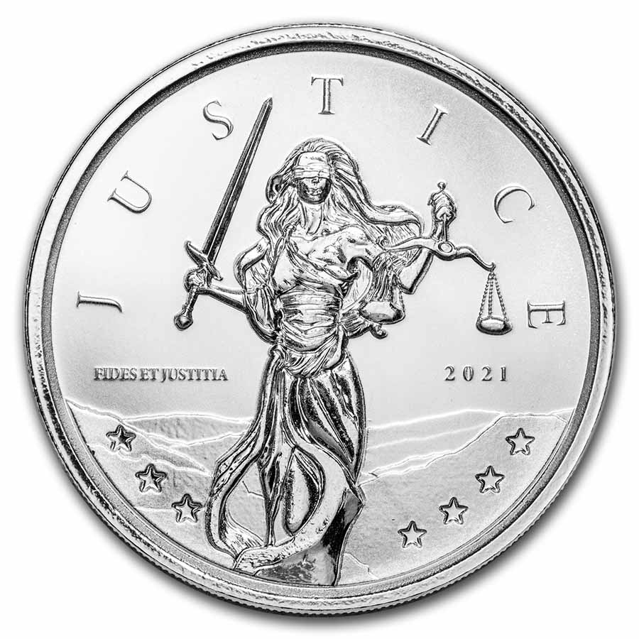 Buy 2021 Gibraltar 1 oz Silver Lady Justice BU | APMEX