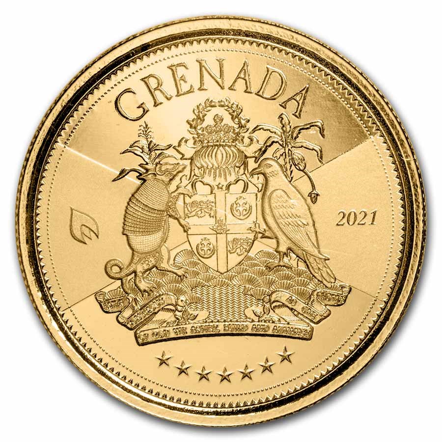 2021 Grenada 1 oz Gold Coat of Arms BU