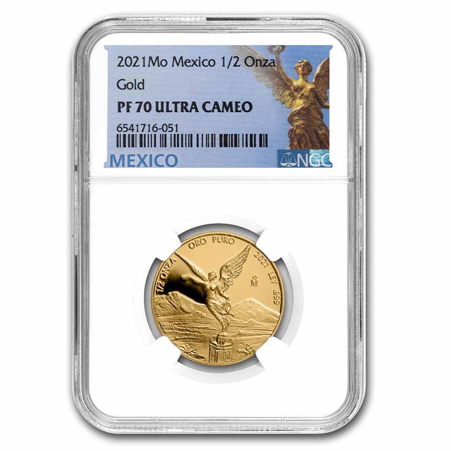 2021 Mexico 1/2 oz Prf Gold Libertad PF-70 NGC