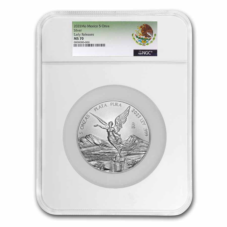 2021 Mexico 5 oz Silver Libertad MS-70 NGC (Early Release)