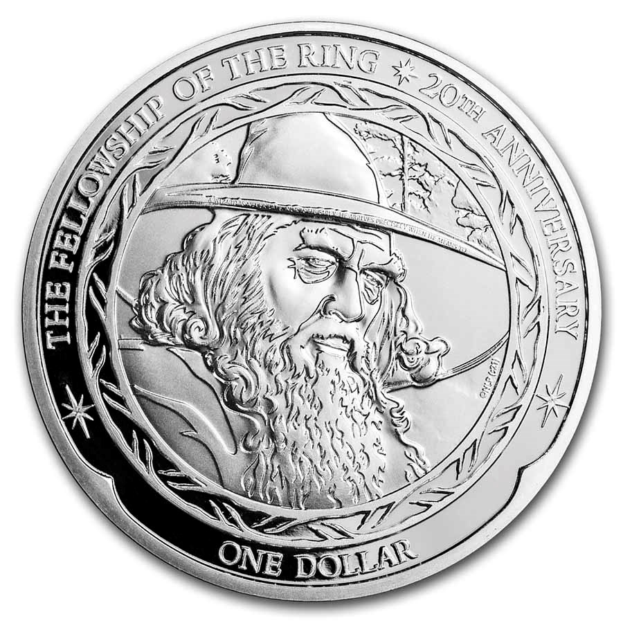 2021 N. Zealand 1 oz Silver 20th Anniv Lord of The Rings: Gandalf