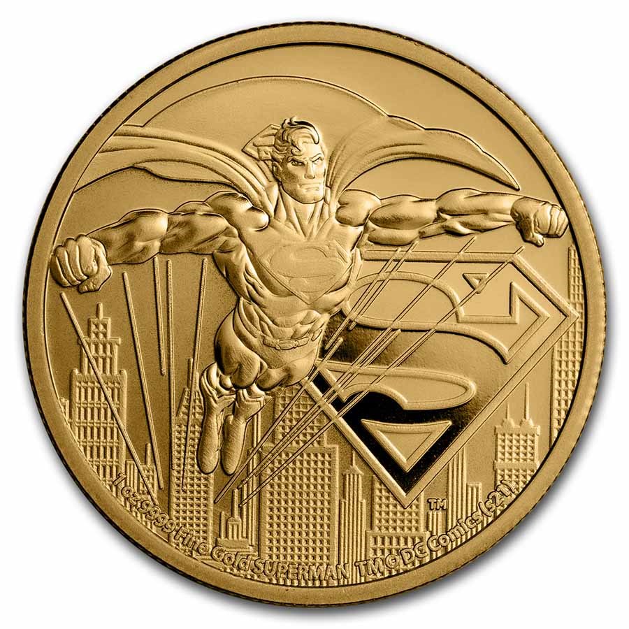 2021 Niue 1 oz Gold $250 DC Comics Justice League: Superman