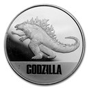 2021 Niue 1 oz Silver $2 Godzilla Coin (Abrasions)