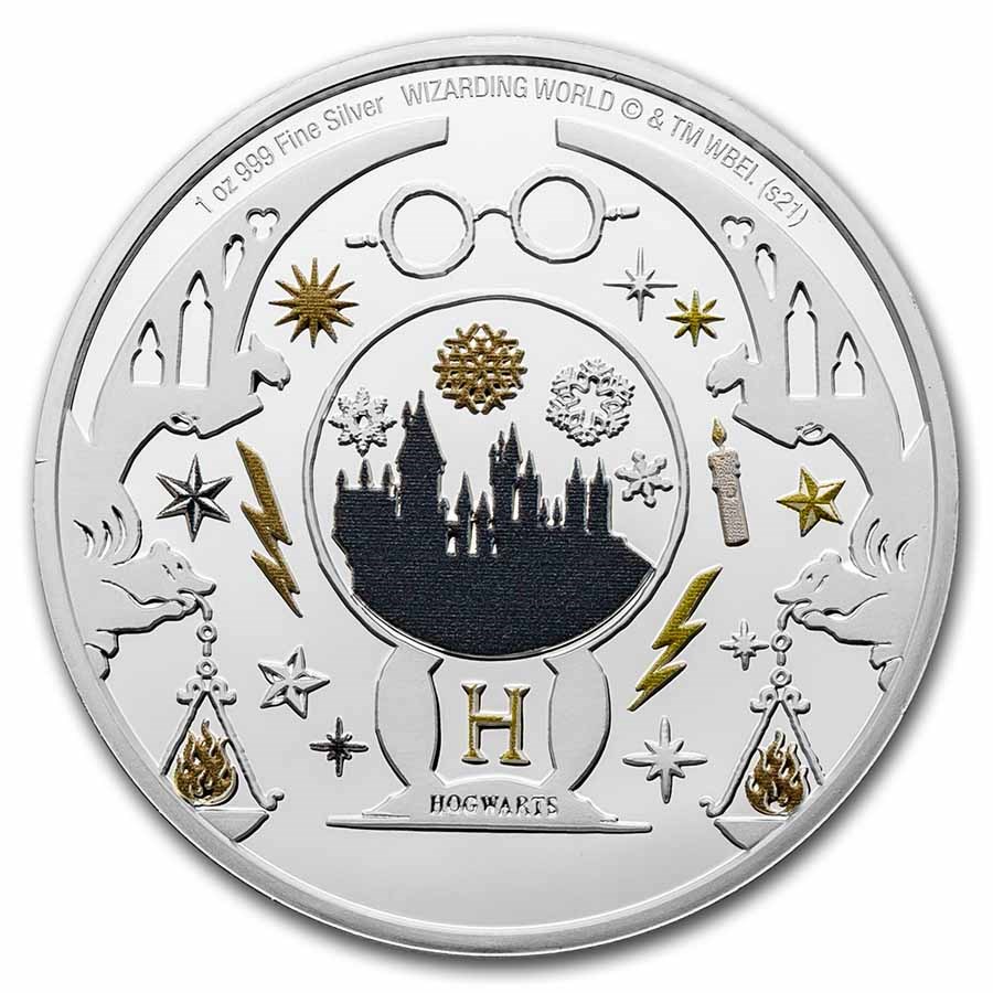 2021 Niue 1 oz Silver $2 Harry Potter Season's Greetings Proof