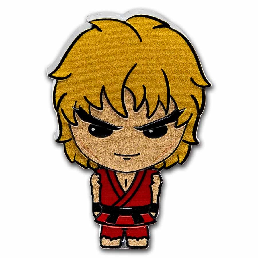 2021 Niue 1 oz Silver Chibi Coin: Street Fighter Ken Masters