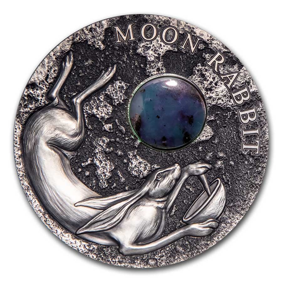 2021 Niue Antique Silver Moon Rabbit