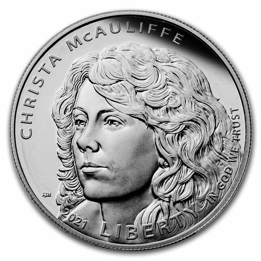 2021-P Christa McAuliffe Commem $1 Silver Proof (w/Box & COA)