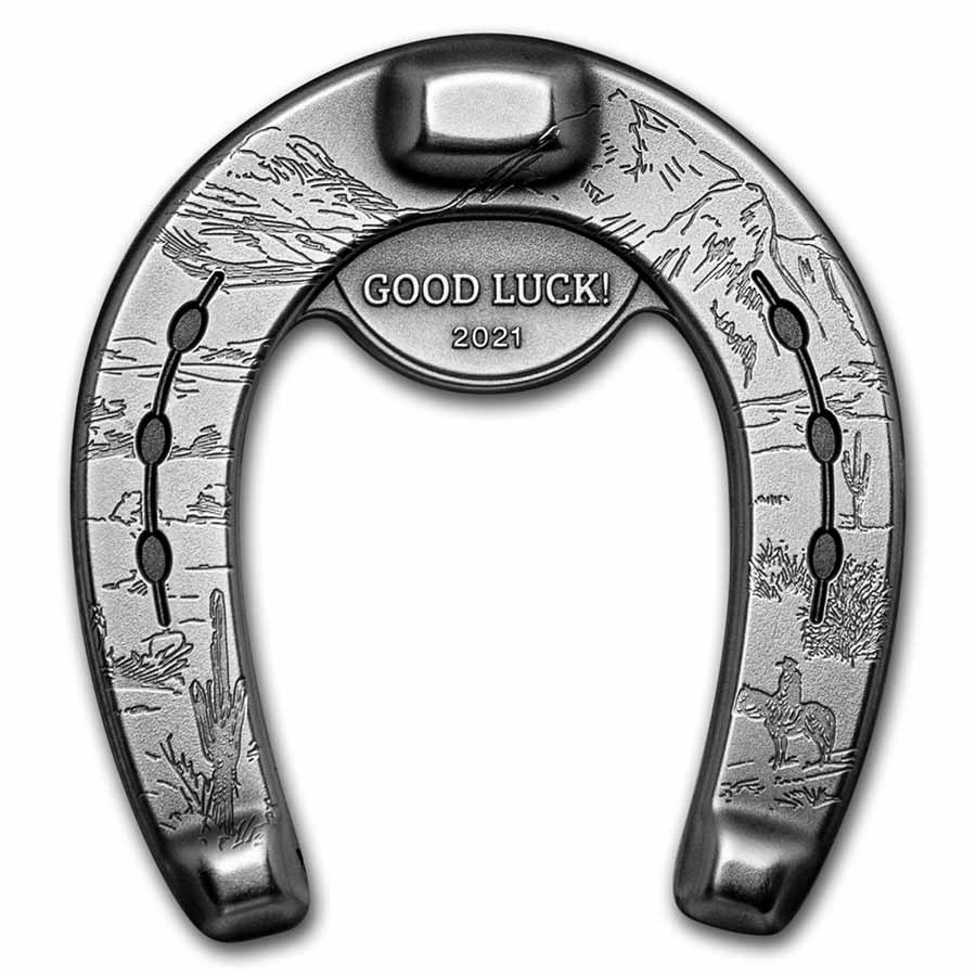 Buy 2021 Palau 1 oz Silver Antique Finish Horseshoe Shaped Coin | APMEX