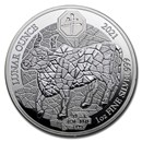 2021 Rwanda 1 oz Silver Lunar Year of the Ox Proof