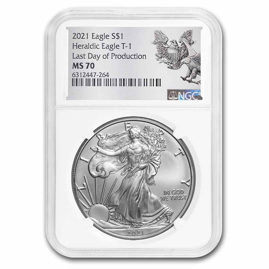 2021 Silver Eagle (Type 1) MS-70 NGC (Last Day of Production)