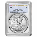 2021 Silver Eagle (Type 2) MS-69 PCGS (First Day of Production)