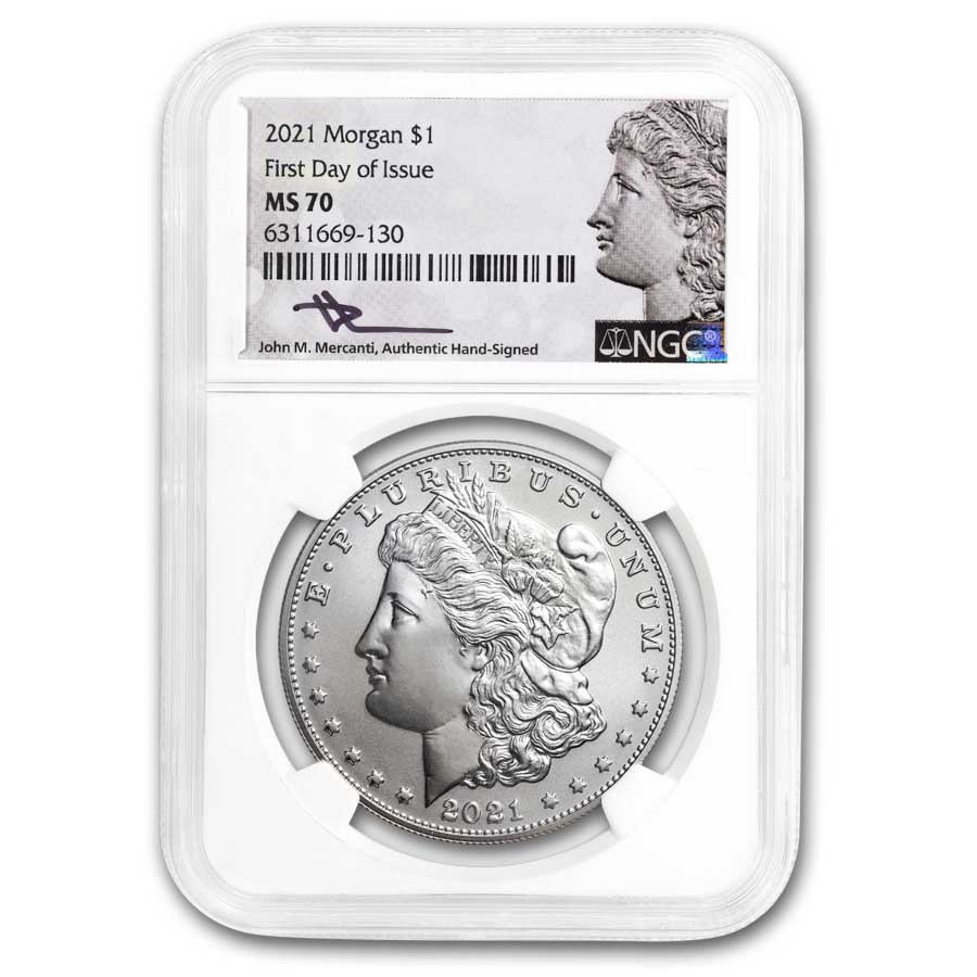 2021 Silver Morgan Dollar MS-70 NGC (FDI, Mercanti)