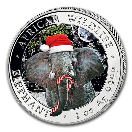 Buy 2021 Somalia 1 oz Silver Elephant Christmas Issue in Snow Globe APMEX