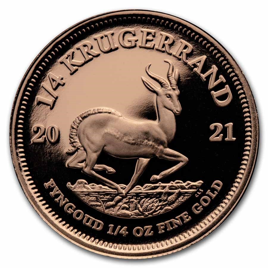 2021 South Africa 1/4 oz Proof Gold Krugerrand