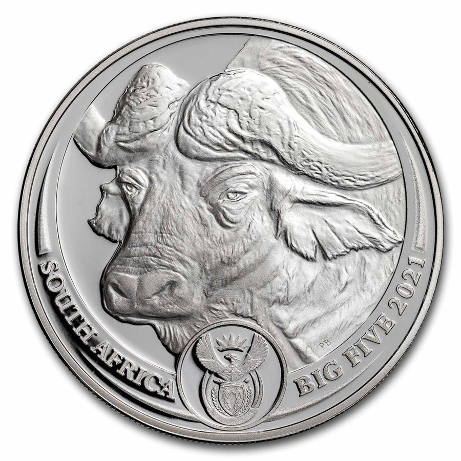 2021 South Africa 1 oz Silver Big Five Buffalo BU (No COA)