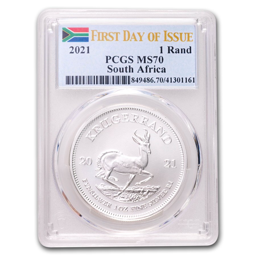 2021 South Africa 1 oz Silver Krugerrand MS-70 PCGS (FDI)