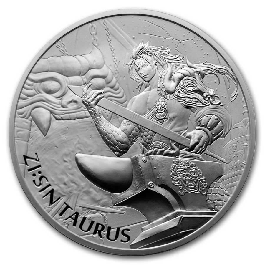 2021 South Korea 10 oz Silver ZI:SIN Taurus BU (No capsule)