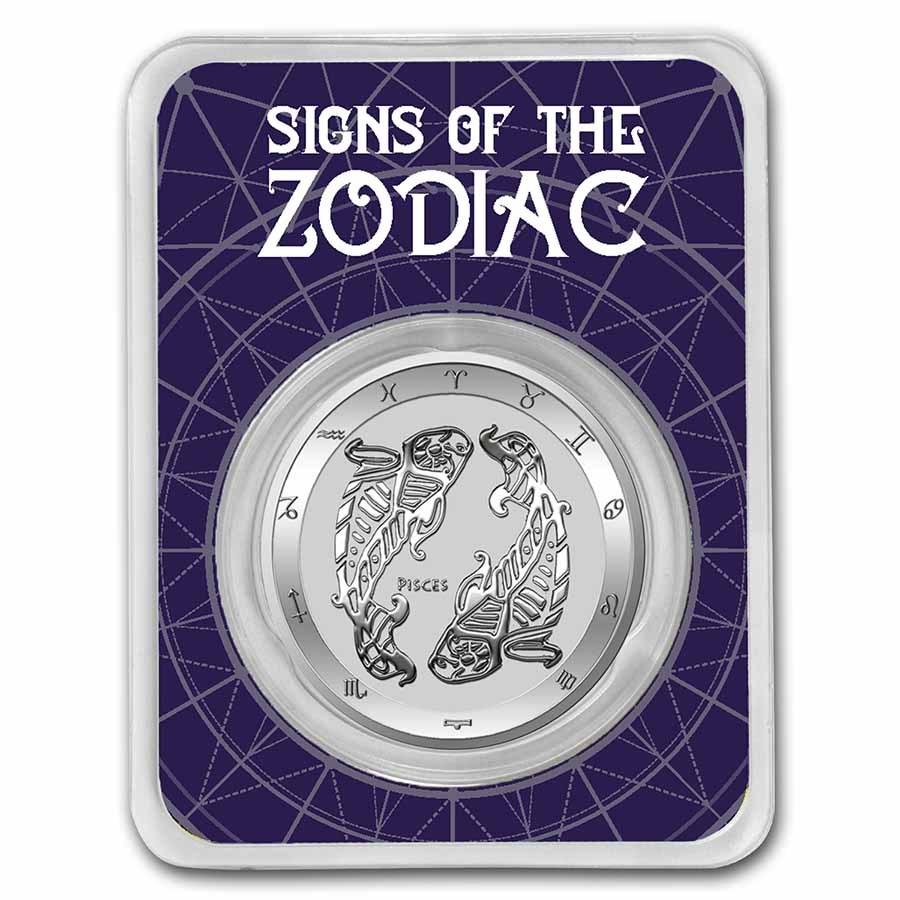 2021 Tokelau 1 oz Silver $5 Zodiac Series: Pisces BU (TEP)