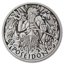 2021 Tuvalu 1 oz Silver Antiqued Gods of Olympus (Poseidon)