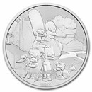 2021 Tuvalu 1 oz Silver The Simpsons: The Simpson Family BU