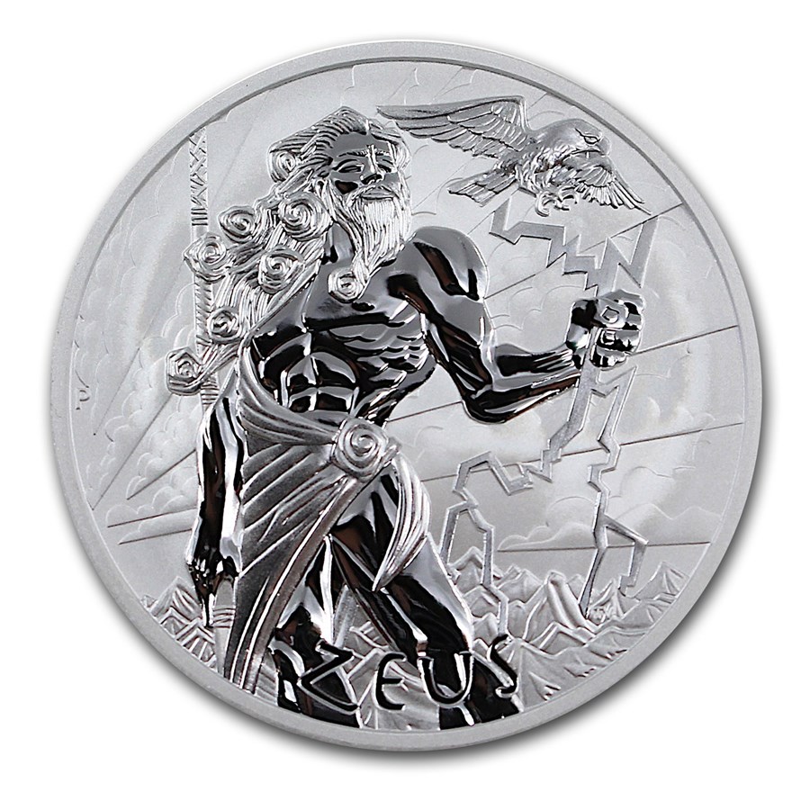 2021 Tuvalu 5 oz Silver Gods of Olympus BU (Zeus)