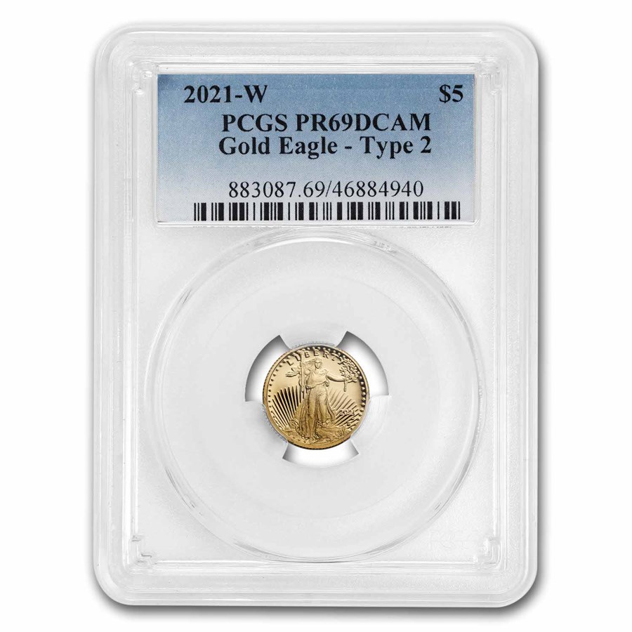 2021-W 1/10 oz Proof Gold Eagle (Type 2) PR-69 PCGS