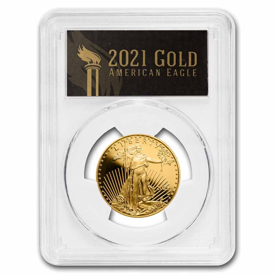 2021-W 1/2 oz Proof Gold Eagle (Type 1) PR-70 PCGS (FDI, Black)