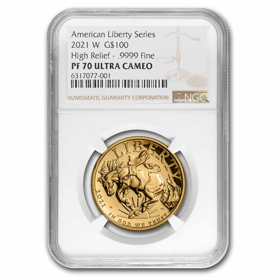 Buy 2021-W 1 oz High Relief American Liberty Gold PF-70 UCAM