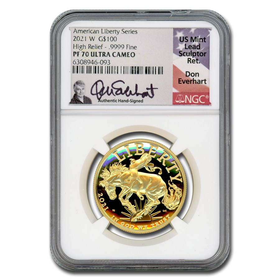 Buy 2021-W 1 oz HR American Liberty Gold PF-70 NGC (Everhart Signed ...