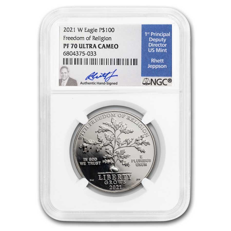 2021-W 1 oz Proof Platinum Eagle PF-70 UCAM NGC (Jeppson Signed)