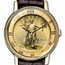 2022 1/10 oz Gold American Eagle Leather Band Watch w/ Diamonds