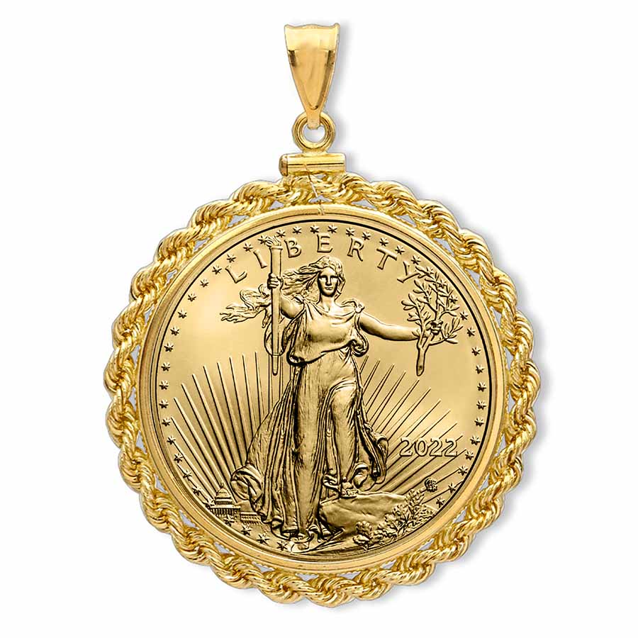 Buy 2022 1/10 oz Gold Eagle Pendant Rope-ScrewTop | APMEX