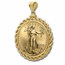 2022 1/2 oz Gold Eagle Pendant (Rope-ScrewTop Bezel)