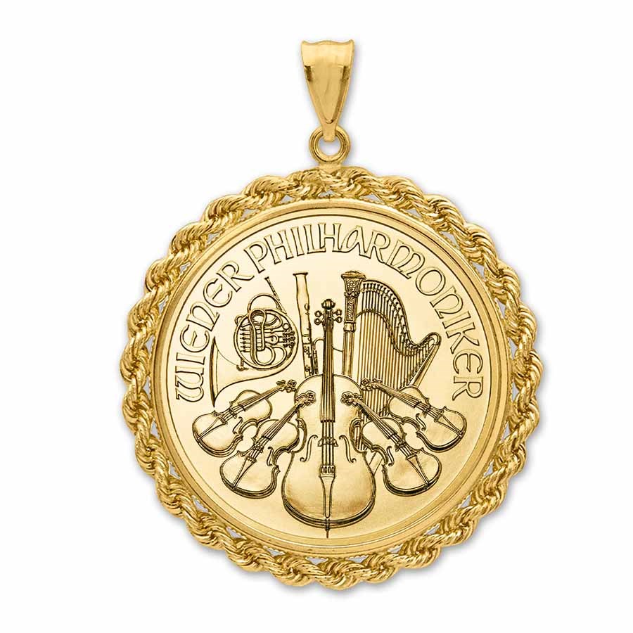 2022 1/4 oz Gold Philharmonic Pendant (Rope-Prong Bezel)