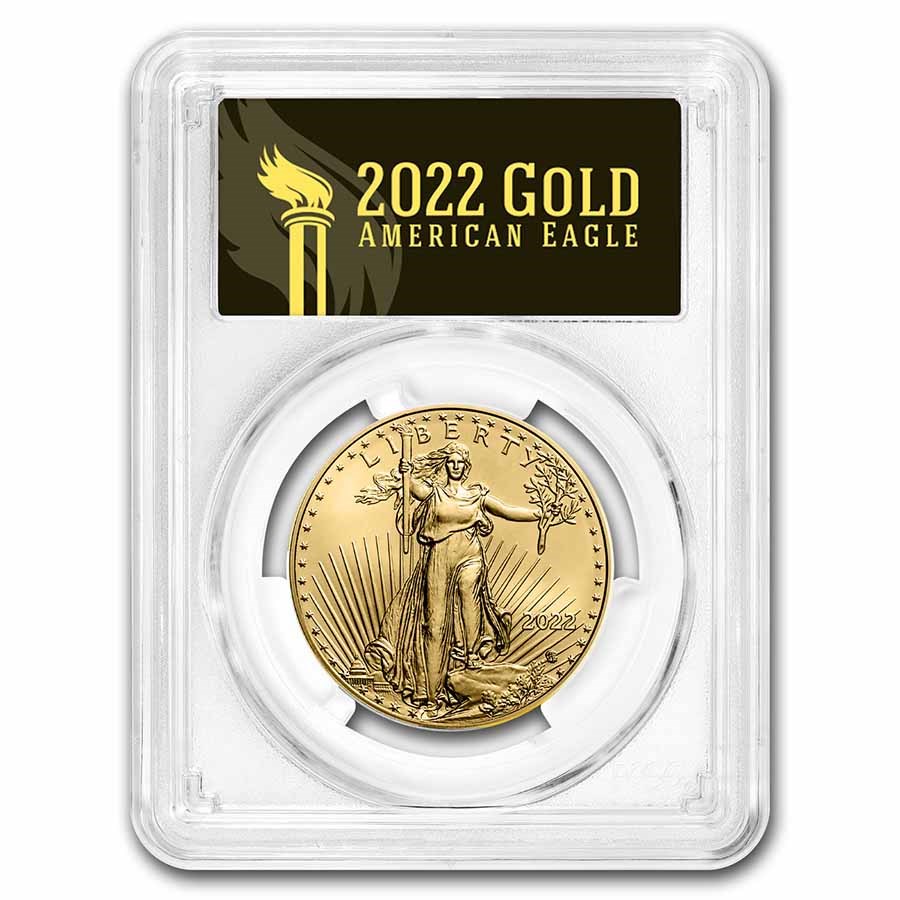 2022 1 oz American Gold Eagle MS-70 PCGS (FDI, Black Label)