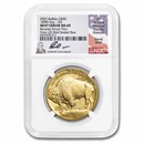 2022 1 oz Gold Buffalo MS-69 NGC (FDI, Rev Struck Thru, Motl)