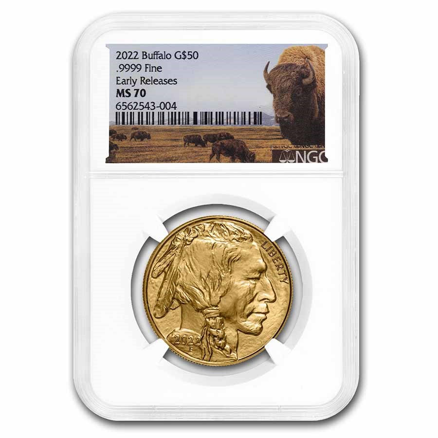 Buy 2022 1 oz Gold Buffalo MS-70 NGC (Early Release, Buffalo Label) | APMEX